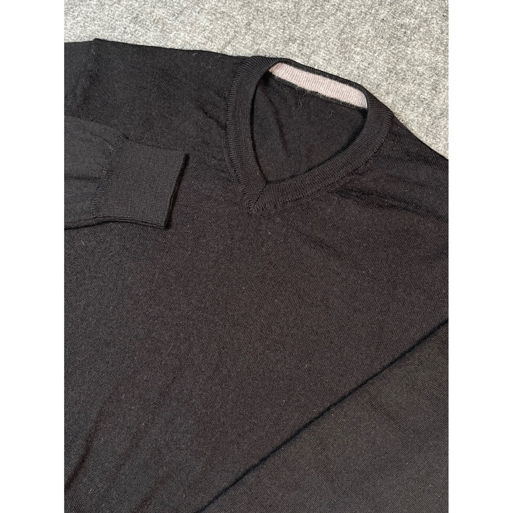 GILBERTI 100% Extra Fine Merino Wool V-Neck Sweater Mens Size L Made in Italy